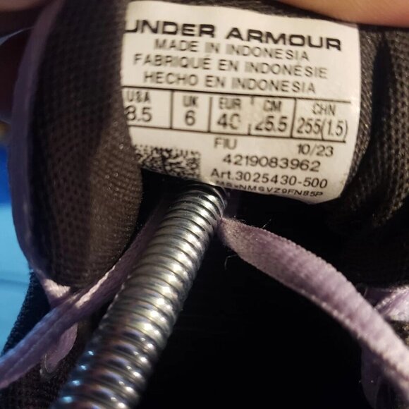 Under Armour Charged Pursuit 3 Tech Purple Violet Sneaker Women 8.5 3025430-500 - Picture 6 of 7